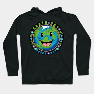 Earth Day Everyday Smile Face Hippie Planet Anniversary Hoodie